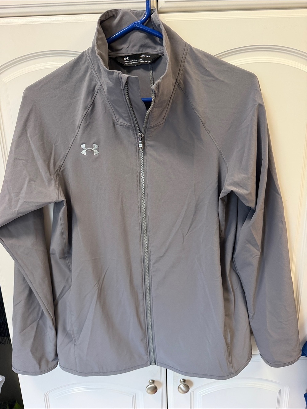 Women SMALL Under Armour STORM gray Fullzip Jacket HEATGEAR water resistant